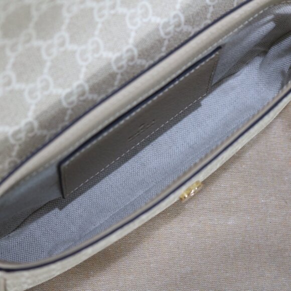 Gucci Ophidia Pochette White GG Canvas Crossbody-Beige - Picture 8 of 8